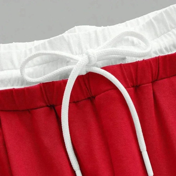 Red and White Casual Women's Sport Knit Tank Tops & Sweatpants - Picture 10 of 10